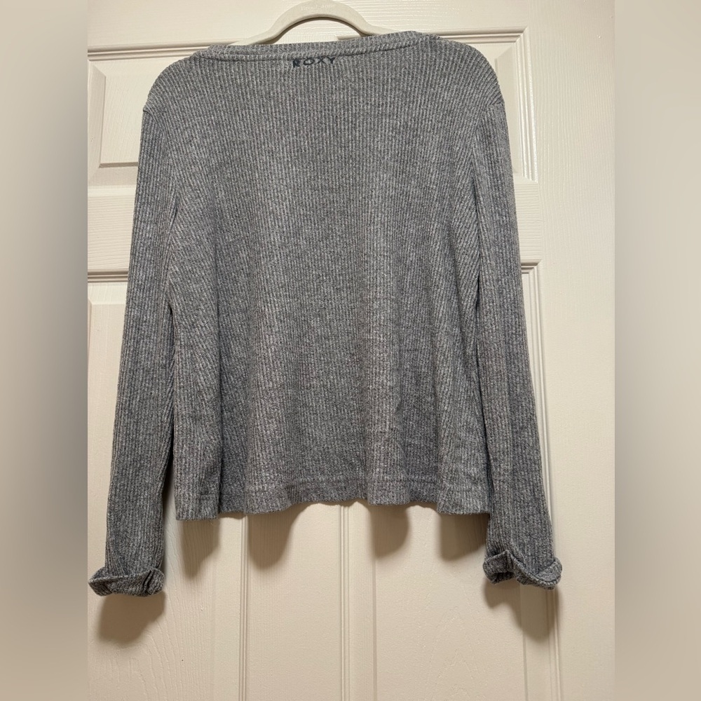 Roxy Gray Ribbed Women's long sleeve - Picture 7 of 8